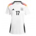 Camiseta Alemania Florian Wirtz #17 Primera Equipación Replica Eurocopa 2024 para mujer mangas cortas